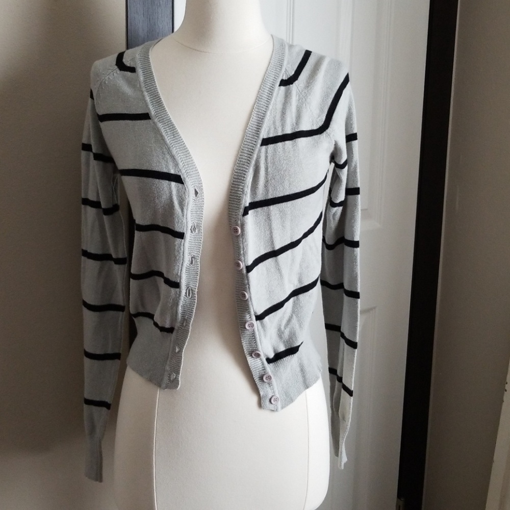 Striped crop sweater